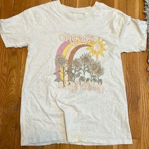 Loose fit tee cream color